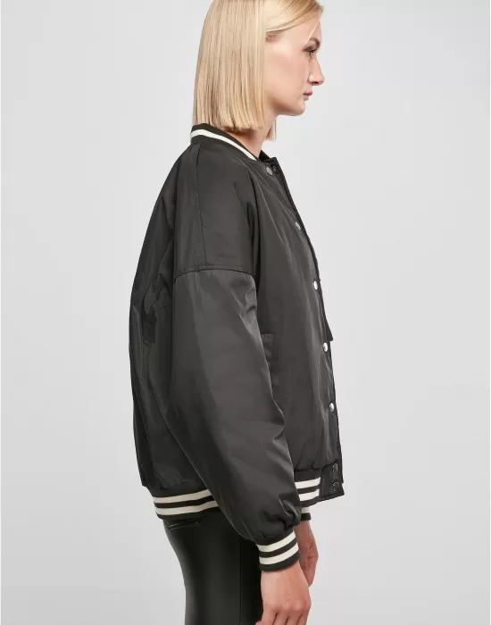 Дамско колежанско яке в черен цвят Urban Classics Ladies College Jacket, Якета - Hoodstyle.bg