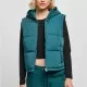 Дамска грейка с качулка в цвят тюркоаз Urban Classics Puffer Vest, Якета - Hoodstyle.bg