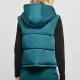 Дамска грейка с качулка в цвят тюркоаз Urban Classics Puffer Vest, Якета - Hoodstyle.bg