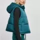 Дамска грейка с качулка в цвят тюркоаз Urban Classics Puffer Vest, Якета - Hoodstyle.bg