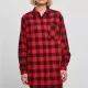 Дамска карирана риза тип рокля Urban Classics Shirt Dress black/red XXL, Рокли - Hoodstyle.bg