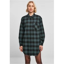 Дамска карирана риза тип рокля Urban Classics Shirt Dress jasper/black