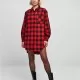 Дамска карирана риза тип рокля Urban Classics Shirt Dress black/red XXL, Рокли - Hoodstyle.bg