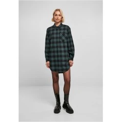 Дамска карирана риза тип рокля Urban Classics Shirt Dress jasper/black
