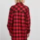 Дамска карирана риза тип рокля Urban Classics Shirt Dress black/red XXL, Рокли - Hoodstyle.bg