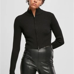 Дамска къса плетена жилетка в черен цвят Urban Classics