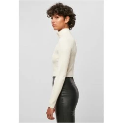 Дамска къса плетена жилетка в цвят екрю Urban Classics