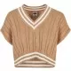 Дамски къс плетен елек в бежов цвят Urban Classics, Блузи - Hoodstyle.bg