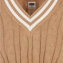 Дамски къс плетен елек в бежов цвят Urban Classics