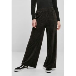 Дамски панталон с широки крачоли в черен цвят Urban Classics Ladies Straight Pants 