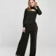 Дамски панталон с широки крачоли в черен цвят Urban Classics Ladies Straight Pants, Панталони - Hoodstyle.bg