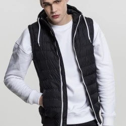Мъжка жилетка без ръкави в черно Urban Classics Small Bubble Hooded Vest 