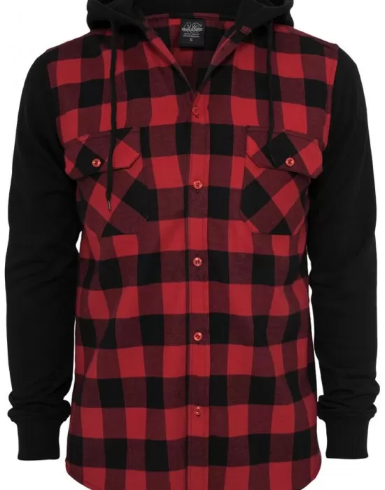 Мъжки кариран суичър Urban Classics blk/red/bl, Суичъри - Hoodstyle.bg