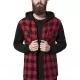 Мъжки кариран суичър Urban Classics blk/red/bl, Суичъри - Hoodstyle.bg