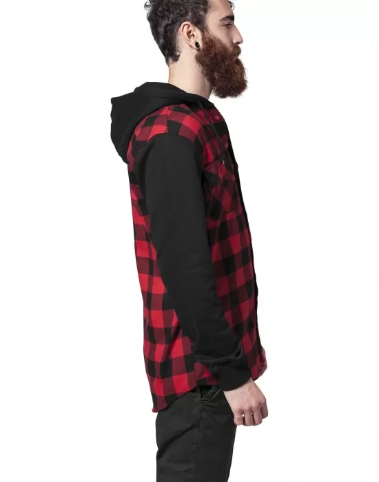 Мъжки кариран суичър Urban Classics blk/red/bl, Суичъри - Hoodstyle.bg