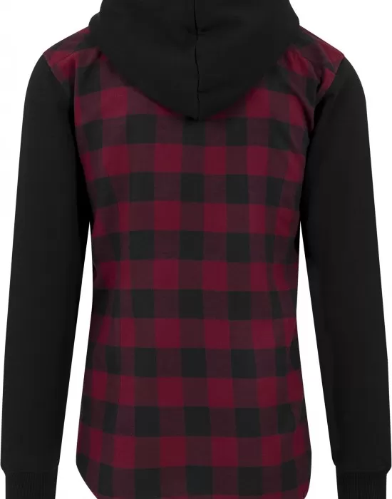 Мъжки кариран суичър Urban Classics blkburgundyblk, Суичъри - Hoodstyle.bg