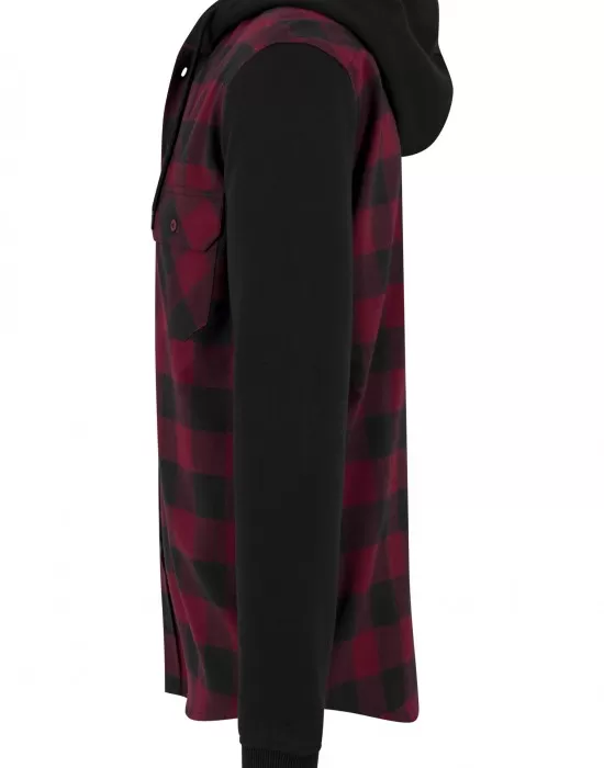 Мъжки кариран суичър Urban Classics blkburgundyblk, Суичъри - Hoodstyle.bg
