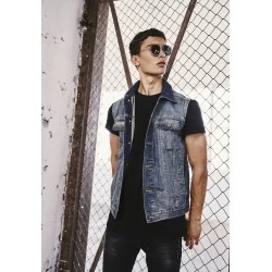 Мъжко дънково яке без ръкави в светлосиньо Urban Classics Denim Vest
