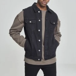 Мъжко дънково яке без ръкави в черно Urban Classics Denim Vest