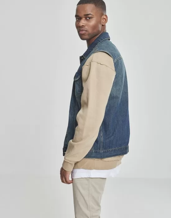 Мъжко дънково яке без ръкави в светлосиньо Urban Classics Denim Vest, Якета - Hoodstyle.bg