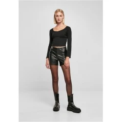 Дамска къса блуза в черен цвят Urban Classics