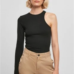 Дамско боди с един ръкав в черен цвят Urban Classics Asymmetric Body