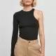 Дамско боди с един ръкав в черен цвят Urban Classics Asymmetric Body, Жени - Hoodstyle.bg