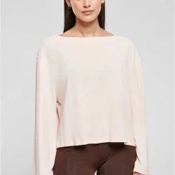 Дамска широка блуза в цвят крем Urban Classics Bateau