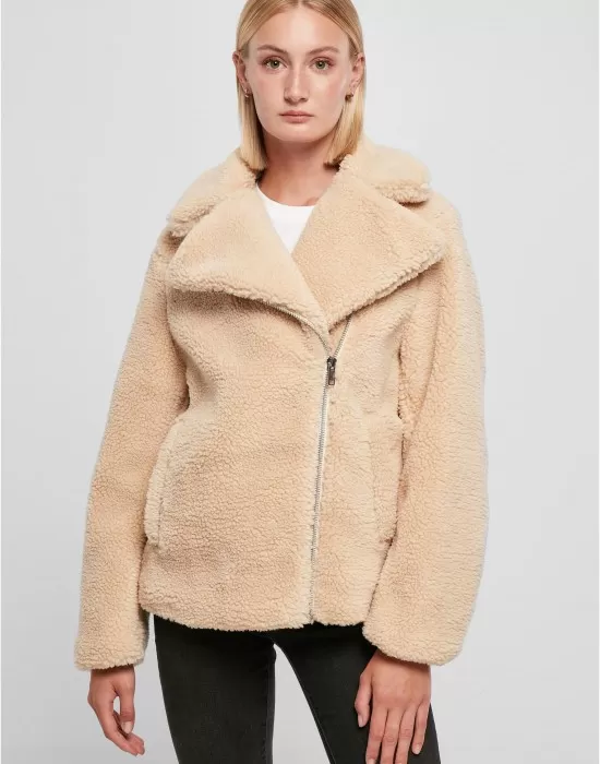 Дамско пухкаво яке в бежов цвят Ladies Sherpa Jacket, Якета - Hoodstyle.bg