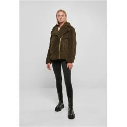 Дамско пухкаво яке в цвят маслина Ladies Sherpa Jacket