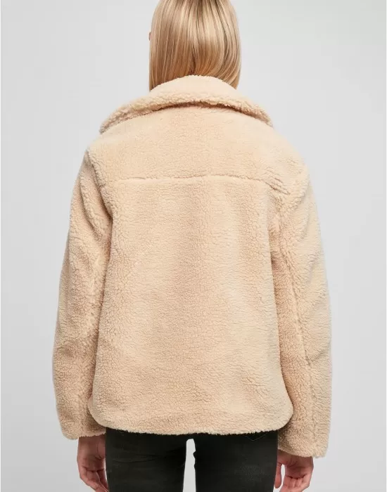 Дамско пухкаво яке в бежов цвят Ladies Sherpa Jacket, Якета - Hoodstyle.bg