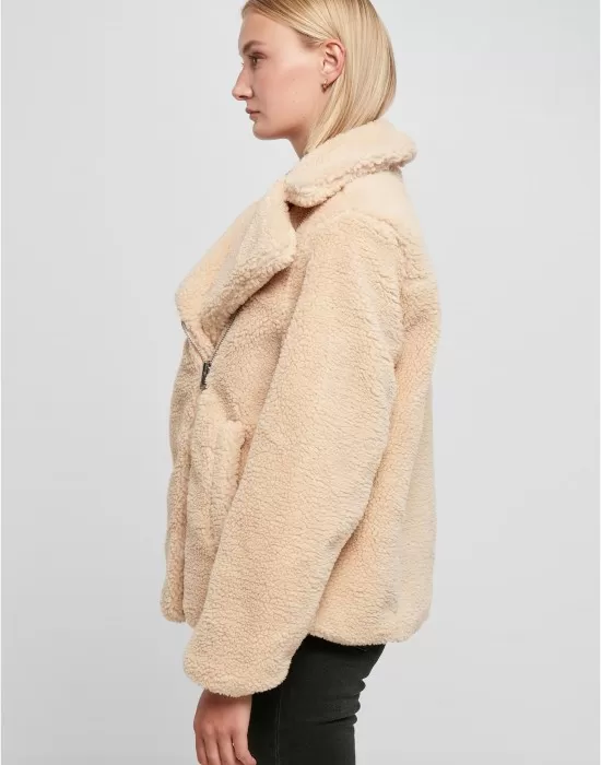 Дамско пухкаво яке в бежов цвят Ladies Sherpa Jacket, Якета - Hoodstyle.bg
