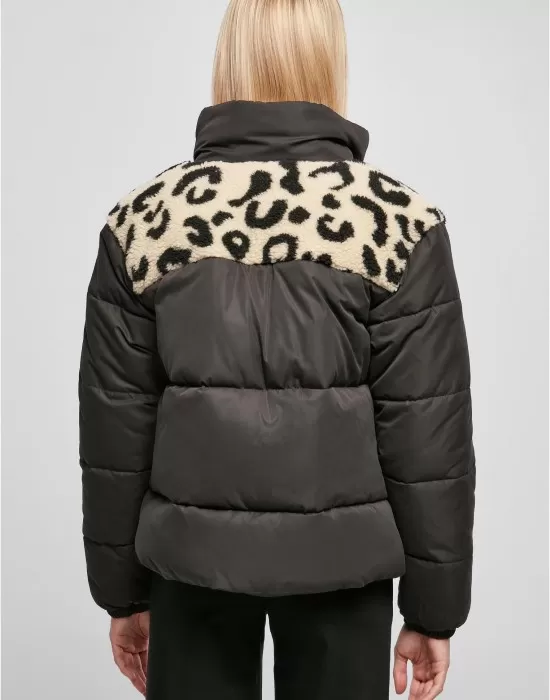 Дамско яке с широка кройка в черен цвят Urban Classics Ladies AOP Jacket, Якета - Hoodstyle.bg