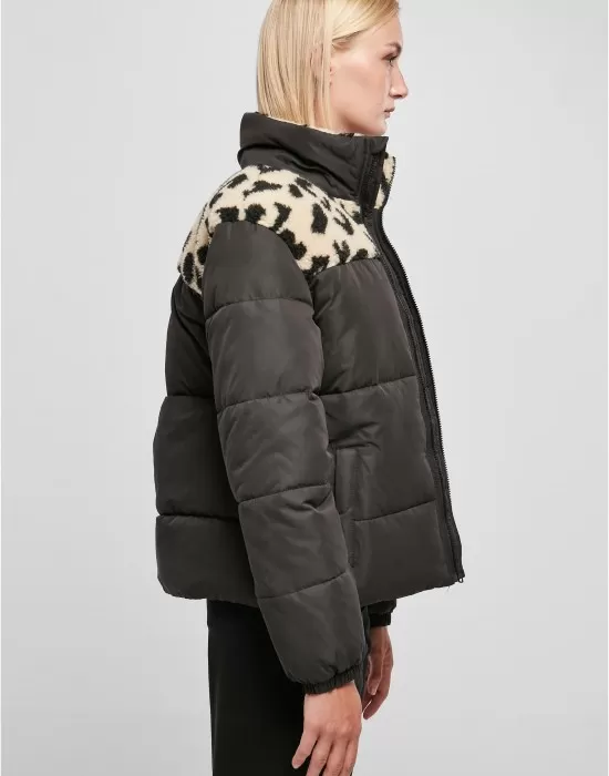 Дамско яке с широка кройка в черен цвят Urban Classics Ladies AOP Jacket, Якета - Hoodstyle.bg