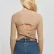 Дамска  плетена блуза в бежов цвят Urban Classics Ladies Twisted Back, Блузи - Hoodstyle.bg