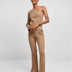 Дамски плетен клин в бежов цвят Urban Classics Rib Knit Leggings