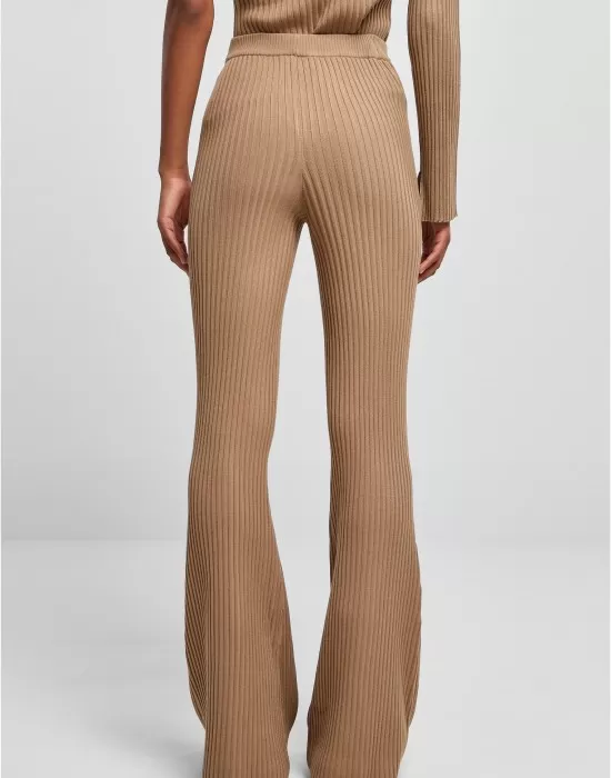 Дамски плетен клин в бежов цвят Urban Classics Rib Knit Leggings, Клинове - Hoodstyle.bg