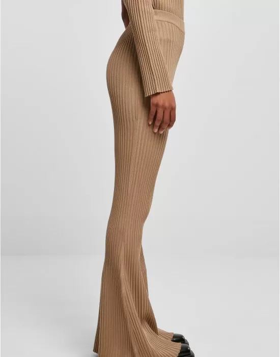 Дамски плетен клин в бежов цвят Urban Classics Rib Knit Leggings, Клинове - Hoodstyle.bg