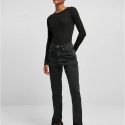 Дамско плетено боди в черен цвят Urban Classics Longsleeve Body