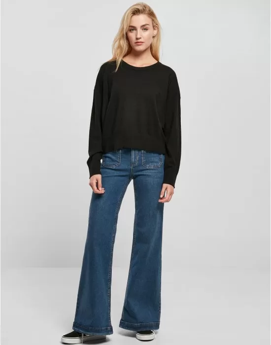Широка дамска блуза в черен цвят Urban Classics Basic, Блузи - Hoodstyle.bg