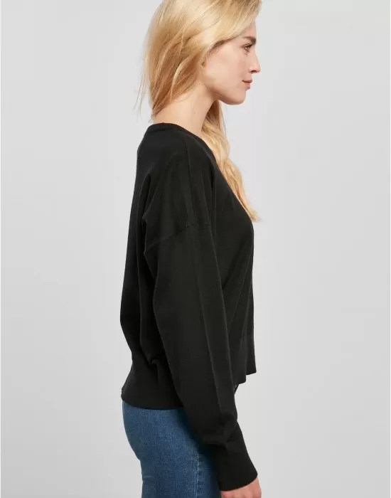 Широка дамска блуза в черен цвят Urban Classics Basic, Блузи - Hoodstyle.bg