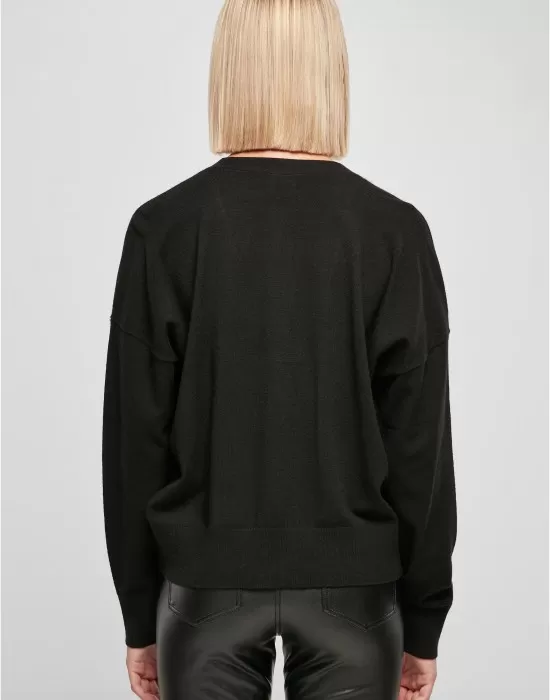 Дамска къса жилетка в черен цвят Urban Classics Ladies Cardigan, Жилетки - Hoodstyle.bg