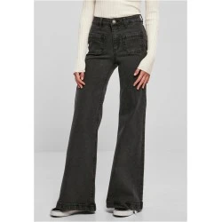 Дамски дънки с висока талия в черен цвят Urban Classics Denim Pants