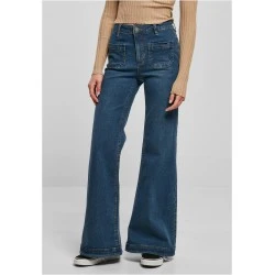 Дамски дънки с висока талия в син цвят Urban Classics Denim Pants