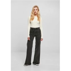 Дамски дънки с висока талия в черен цвят Urban Classics Denim Pants