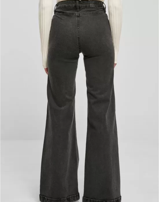 Дамски дънки с висока талия в черен цвят Urban Classics Denim Pants, Дънки - Hoodstyle.bg