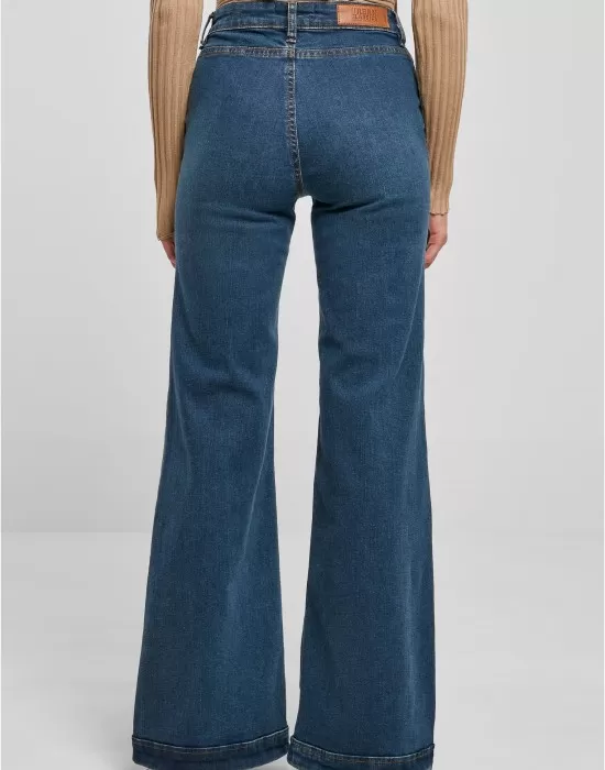 Дамски дънки с висока талия в син цвят Urban Classics Denim Pants, Дънки - Hoodstyle.bg