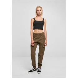 Дамски панталон в цвят маслина Urban Classics Ladies Pants