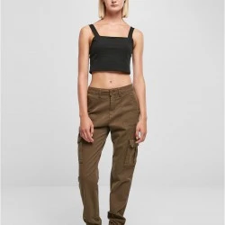 Дамски панталон в цвят маслина Urban Classics Ladies Pants
