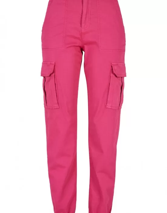 Дамски панталон в розов цвят Urban Classics Ladies Pants, Панталони - Hoodstyle.bg
